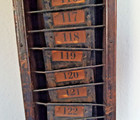Chicago Aurora and Elgin Railroad Vintage TIME CLOCK Wood Card Holder Rack Train — photo 4