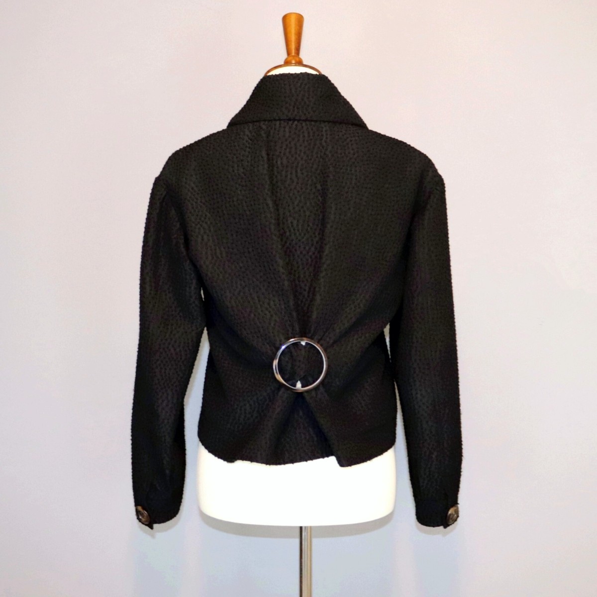 Giorgio Armani Diagonal Asymmetrical Zip Blazer Tweed Wool Giorgio Armani Diagonal Asymmetrical Zip Blazer Tweed Wool