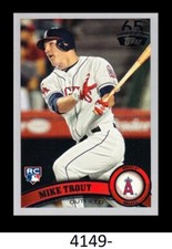 1-2016 TOPPS ARCHIVES 65TH ANNIVERSARY SILVER 2011 ROOKIE REPRINT MIKE TROUT SP