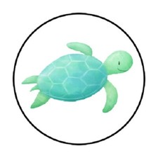 48 SEA TURTLE ENVELOPE SEALS LABELS STICKERS 1.2" ROUND FAVOR