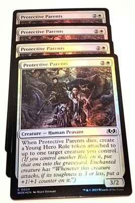 Protective Parents Foil (024) Wilds of Eldraine x4 4x WOE MTG Playset Magic