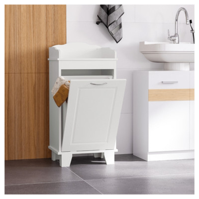 Free Standing Home Organizer Hamper, Bathroom Storage Cabinet, White