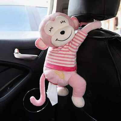 Cute Monkey Car Tissue Holder | Plush Hanging Tissue Box | Tissue Dispenser