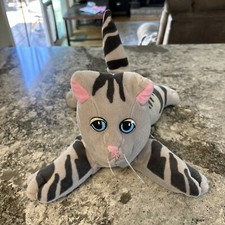 VINTAGE Tonka 1985 Pound Puppies PURRIES Gray Black Striped CAT Plush 12"