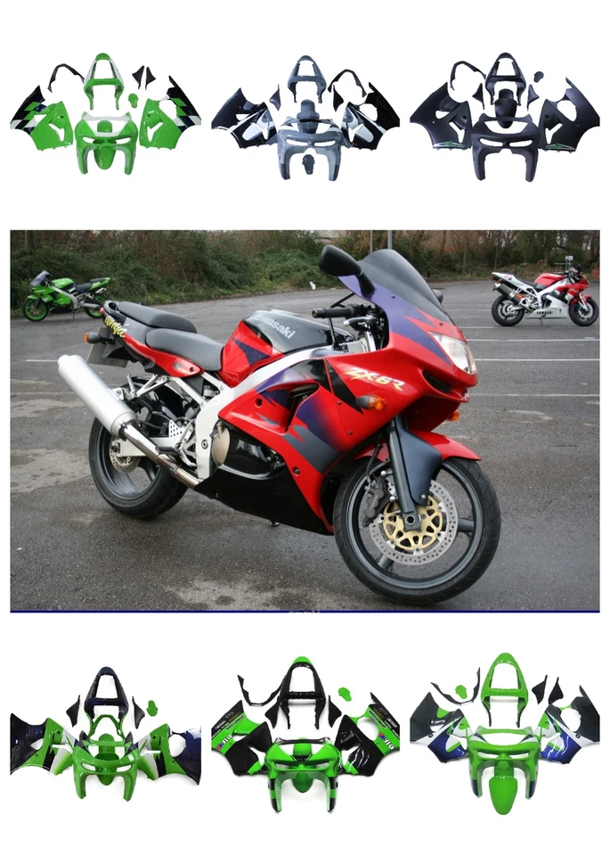 Kit de carenados de plástico para carrocería ABS Kawasaki ZX6R Ninja 1998 1999 ZX-6R 98 99 Foto 3 de 4