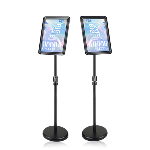 BURFERLY 8.5 x 11 Sign Holder Floor Stand, Sign Stand(2 Packs Round