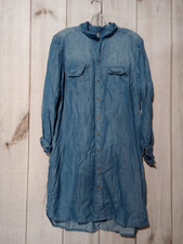 Allison Joy Dress Ladies Medium Blue Chambray Shirt Dress Light Weight Western C