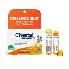 Boiron Chestal - 2 Tubes Pellets - Cough & Mucus - Newest Expiration