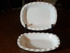 2 BALI Serving square bowls. Gold trim. 