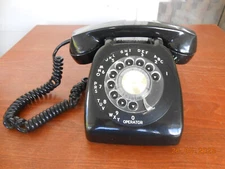 VINTAGE 60's-70's GTE AUTOMATIC ELECTRIC PHONE BLACK ROTARY DESK TELEPHONE