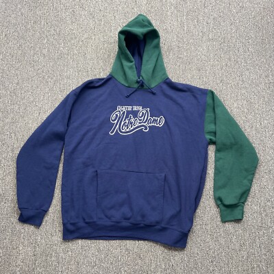 Vintage Desk Années 90 Notre Dame Combat Irlandais Sweat Shirt Notre Dame Raw