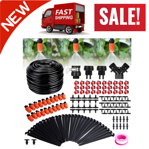 100 Ft Adjustable Garden Automatic Irrigation System Kits W/ DIY Plant