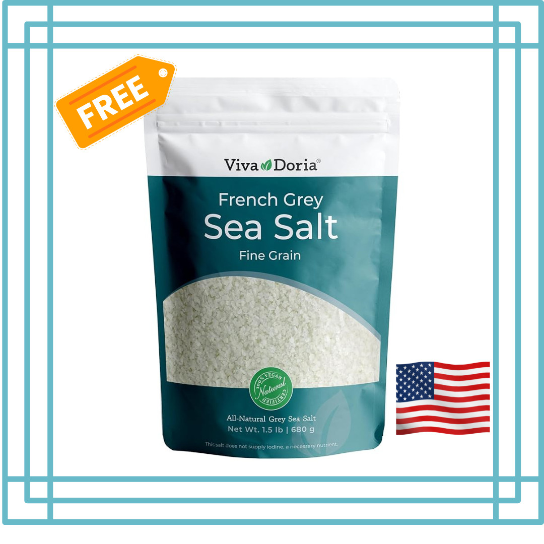 Viva Doria Sel Gris French Light Grey Sea Salt, 1.5 lb (24 o