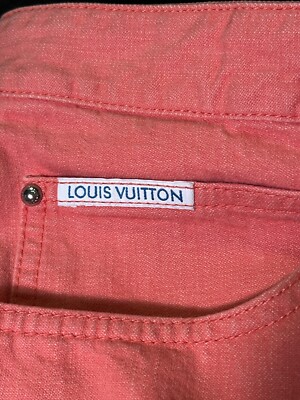 LOUIS VUITTON PINK JEANS PANTS RUNWAY AMERICA S SAILING CUP SIZE US 40 AUTHENTIC