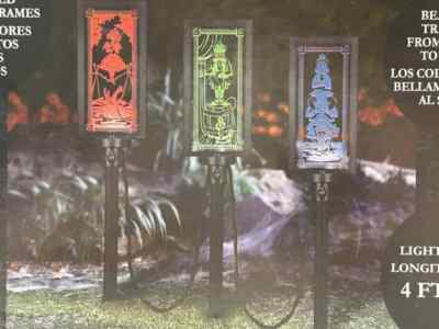 Disney 3-Count LED Haunted Mansion Multi-Function Etched Pathway Marker Lights