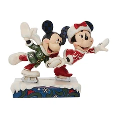 Jim Shore Disney Traditions Mickey & Minnie Mouse Ice Skating Figurine 6010871