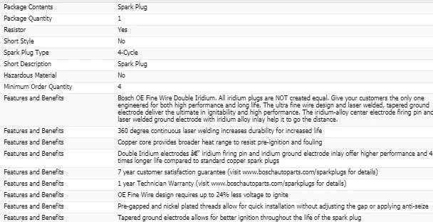 6 Spark Plugs Bosch Double Iridium For 2005-2006 PONTIAC MONTANA V6-3.5L - Image 3 of 4