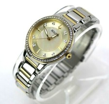 Bulova 98L248 Swarovski Crystal Mother of Pearl Dial Two Tone Watch Used Works