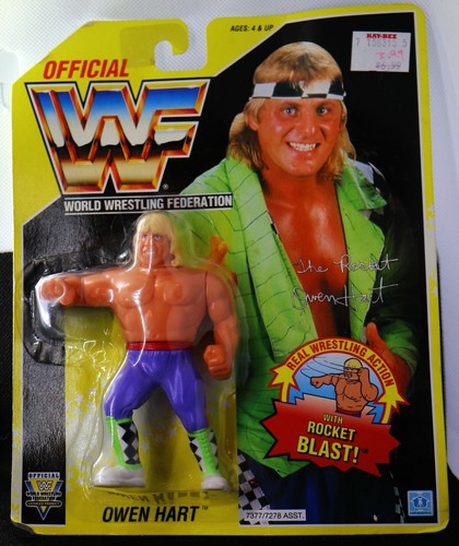 Vintage Hasbro 1993 WWF OWEN HART Wrestling Action...