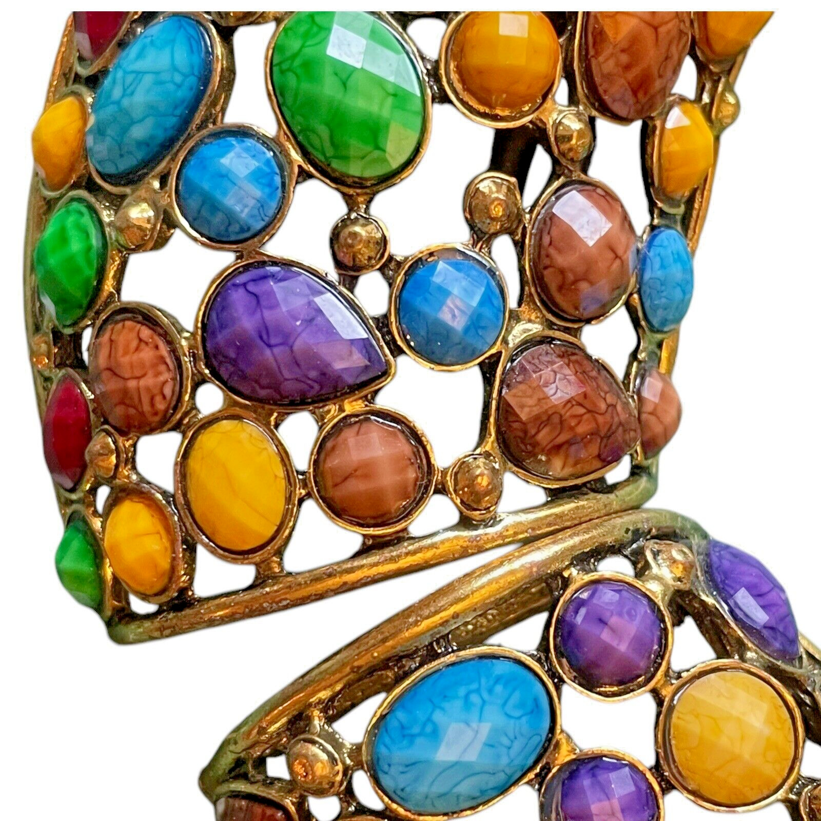 Bold Multicolor Statement Necklace - Vibrant Ston… - image 2