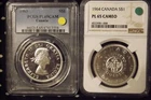 1963 & 1964 ND CANADA SILVER $1 DOLLARS..PCGS & NGC PL-65 CAMEO.. 2  COIN LOT