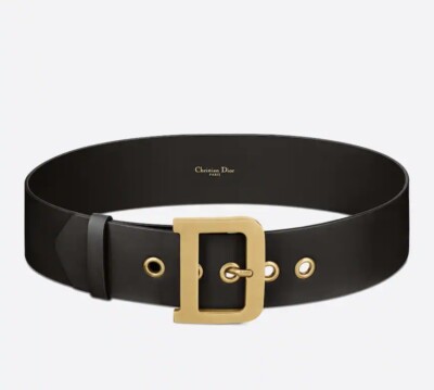 DIORQUAKE BELT Size 90 Cristian Dior Black Smooth Calfskin Leather