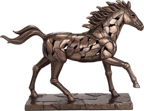 Figurina scultura leggera illuminazione cavallo al galoppo design 8 7/8 pollici - Foto 4 di 7