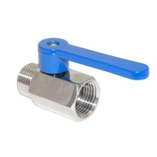 Mini Ball Valve Stainless Steel 316 1/2" NPT Male x NPT Female Shut-Off Valve