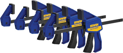 IRWIN QUICK-GRIP Clamps, One-Handed, Mini Bar, 6-Inch, 4-Pack 1964758