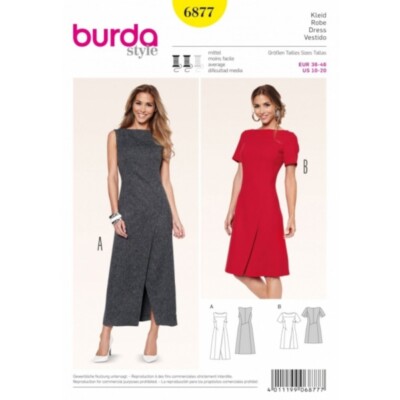 Burda Style Schnittmuster 6877 Damen Unikat Kleider mit aufwendigen Nahtlinien