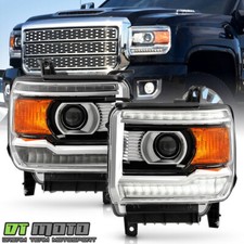 For 2016-2019 Gmc Sierra 2500hd 3500hd Hid/xenon W/ Led Drl Projector Headlights