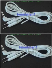ELECTRODE LEAD WIRES 3.5mm PLUG PAIR COMPATIBLE W/EROSTEK ESTIM UNIT, TENS NMES