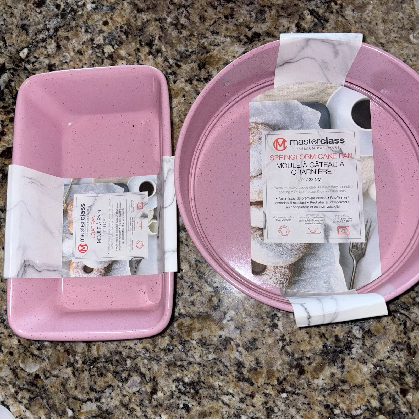 Pink Springform Cake Pan 9 Inches Masterclass New & Loaf Pan Speckled Baking Set
Opens in a new wind