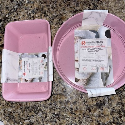 Pink Springform Cake Pan 9 Inches Masterclass New & Loaf Pan Speckled Baking Set