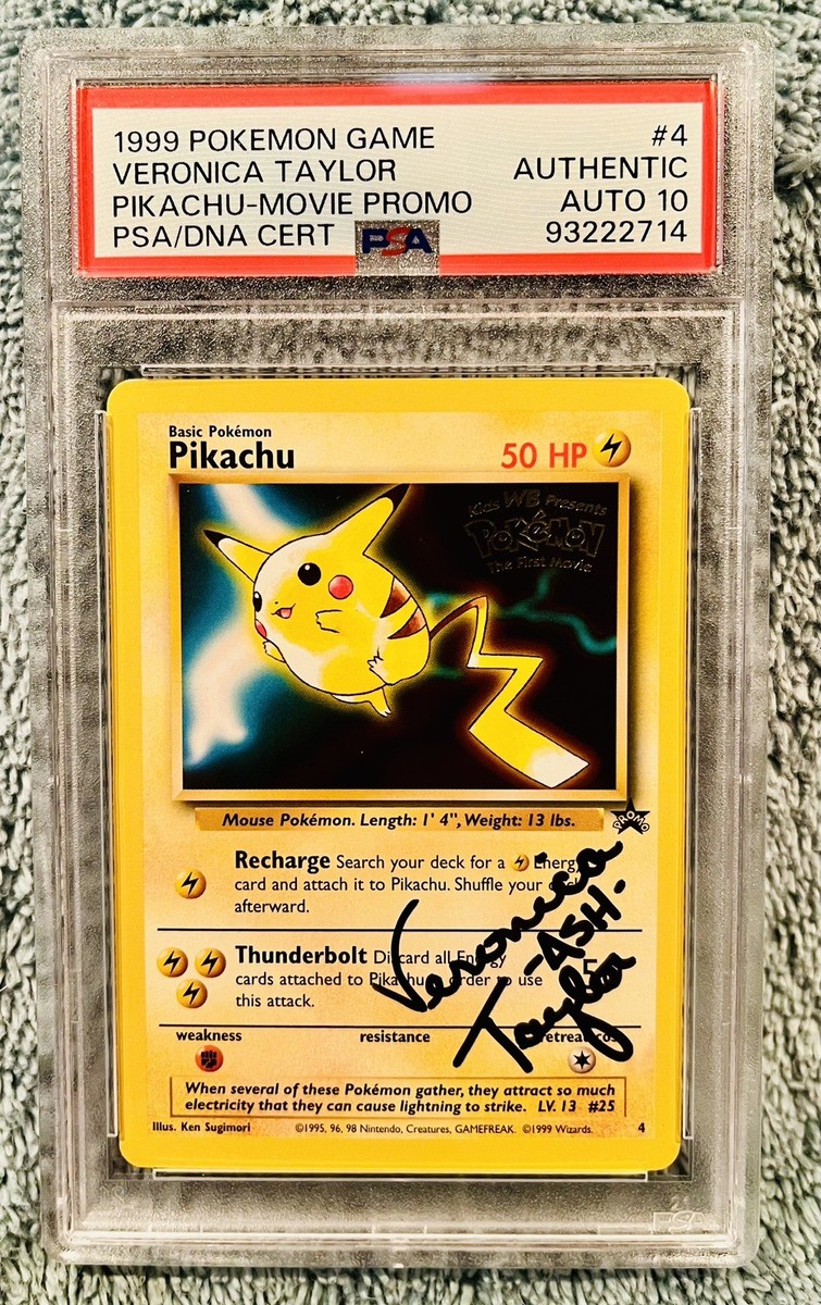 1999 Pokemon Pikachu WOTC Promo 4 PSA Auto 10! Signed Veronica