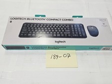 Logitech Bluetooth Compact Combo Wireless Keyboard Mouse Black QWERTY English