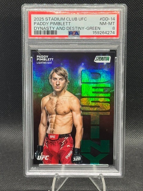 Paddy Pimblett 2025 Stadium Club UFC DYNASTY & DESTINY #DD-14 PSA 8 /50