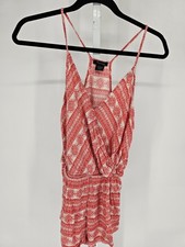 Timing Womens Sz M Summer Romper Red White Sl...