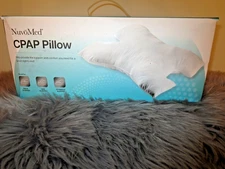 NUVOMED CPAP HYPOALLERGENIC COTTON SLEEPING PILLOW- CONTOURED CUT DESIGN- BOXED