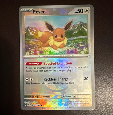 The Pokémon Eevee Master Ball Pattern 074/131 Prismatic Evolutions Holo