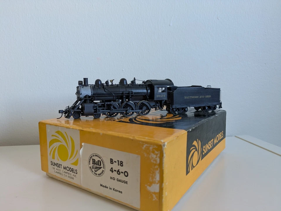 HO 黄铜 - 日落 B&O 巴尔的摩和俄亥俄州 B-18 4-6-0 #2024 - 不运行 — 第 2/4 张图片
