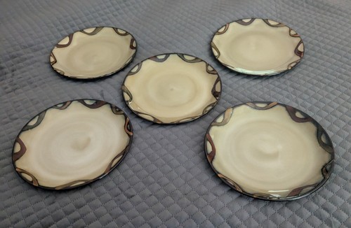 Pier 1 Imports Wave Stoneware Luncheon Salad Plates 8.5" Set Of 5 - Picture 2 of 10