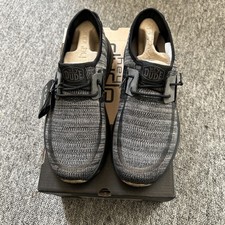 Hey Dude Sirocco Black Night Men Slip On Knit Sneakers Size UK M9 
