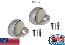 QCAA Low Dome Floor Door Stop, 25.4x44.5mm, Zinc Die Cast, Satin Nickel, 2-Pack