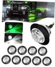 3/4" Round Trailer Marker LED Lights White to Green White-Green Clear Lens