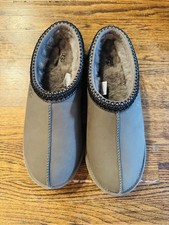 New Ugg Tasman II Men  s Leather  Fleece Lined Gray Slipper Size 11