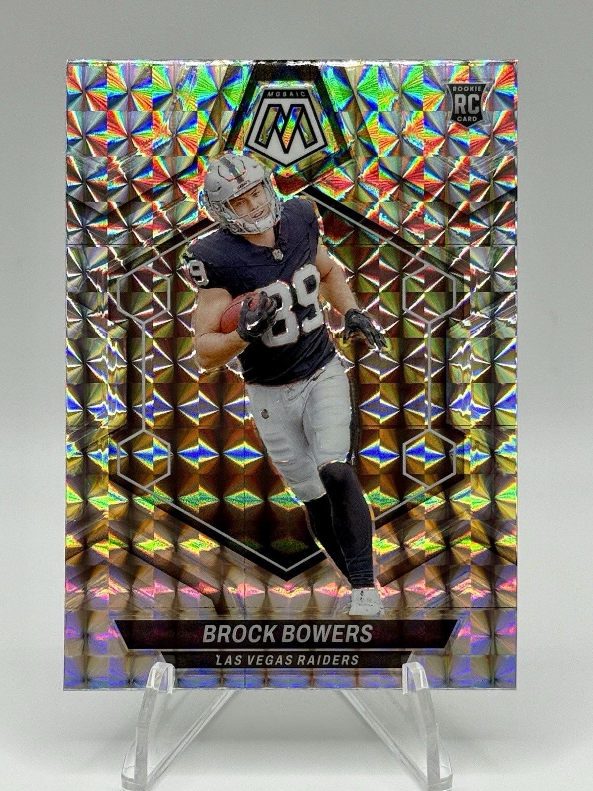 BROCK BOWERS ROOKIE 2024 Panini Mosaic Silver Mosaic Prizm RC #313 COLOR MATCH