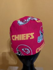 KC Chiefs Red Men/Women Surgical Scrub Cap tie in the back