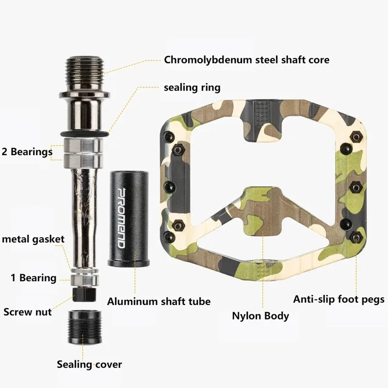Ultralight Anti-slip 3 Sealed Bearings Pedals Nylon MTB Road Bicycle Flat Pedals - Image 4 of 4