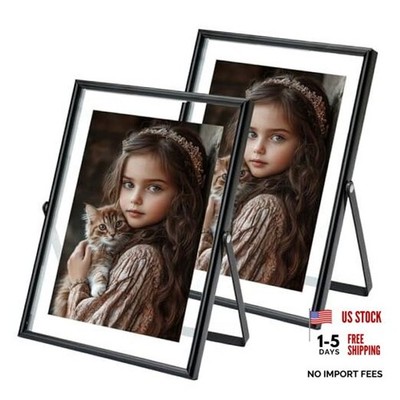 2 Pack 5X7 Black Floating Picture Frame For Picture Size 5×7 4x6 3x5 Metal 